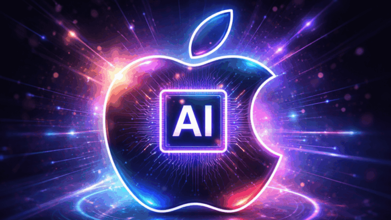 Apple logo enhanced by AI