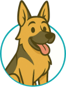 German Shepherd In a circle