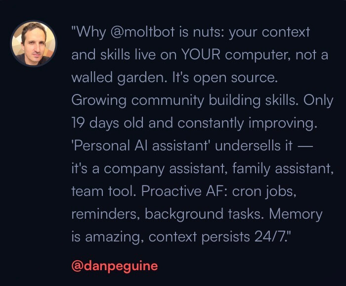 Moltbot testimonial