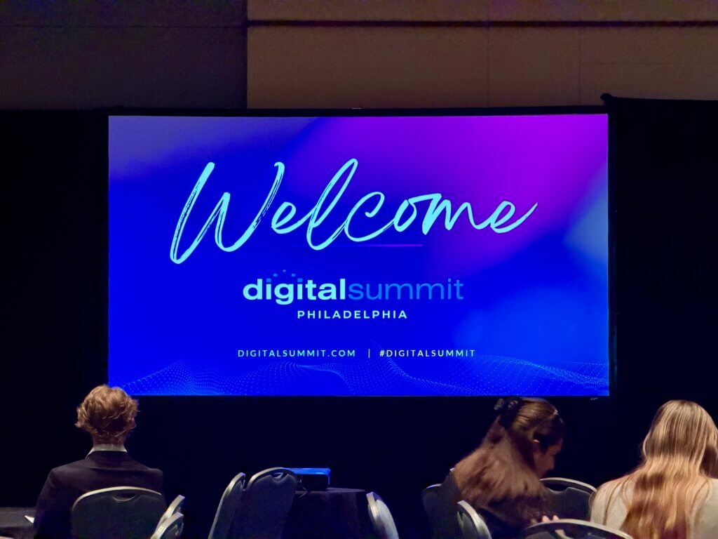 Welcome sign for Digital Summit Philadelphia conference