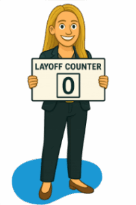 Katie holing a sign with a 0 on it.