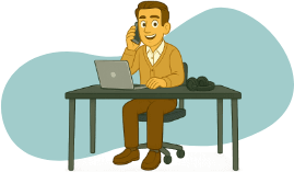 Matt on the phone at a desk