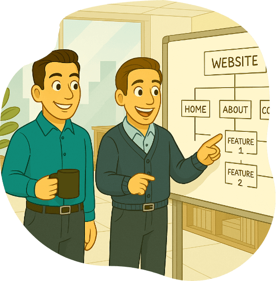 Mike and Matt doing website strategy