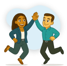 Olivia and Mike High Five