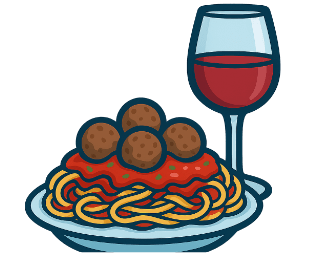 Pasta and meatballs