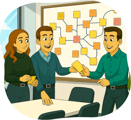 Team members colaborating