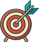 an arrow in the center of a target