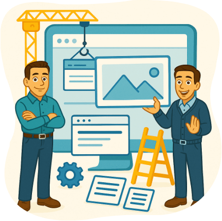 Mike and Matt building a website